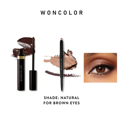 WONCOLOR Eye Color Enhancing Duo - Swipe-n-Line Instant Eye Perfecting Stick & Volumizing Longwear Mascara