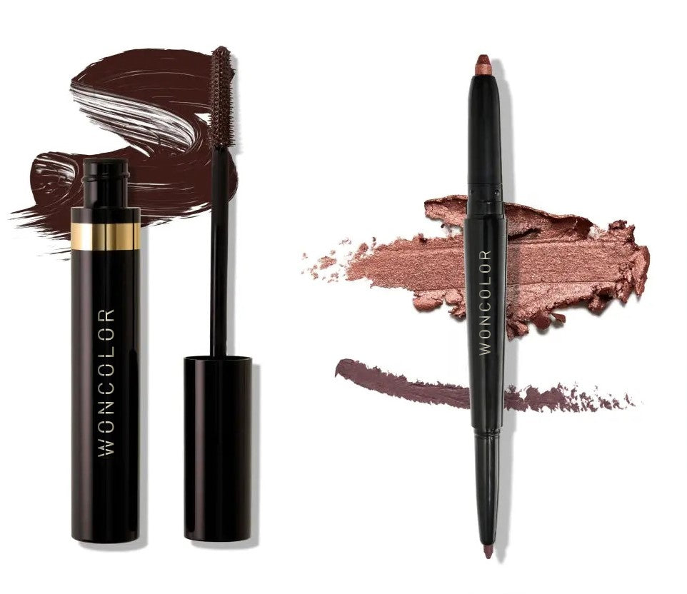 WONCOLOR Eye Color Enhancing Duo - Swipe-n-Line Instant Eye Perfecting Stick & Volumizing Longwear Mascara